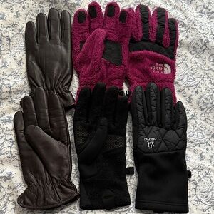 BUNDLE! The North Face, Head, and Leather Gloves Set